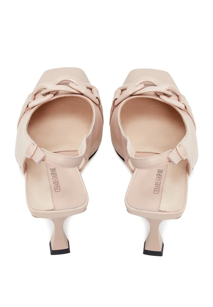 A chic and elegant pair of slingback kitten heel pumps for women, perfect for any occasion.