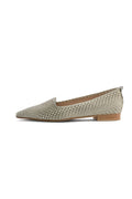 Snake Slip-On Flats – Beige