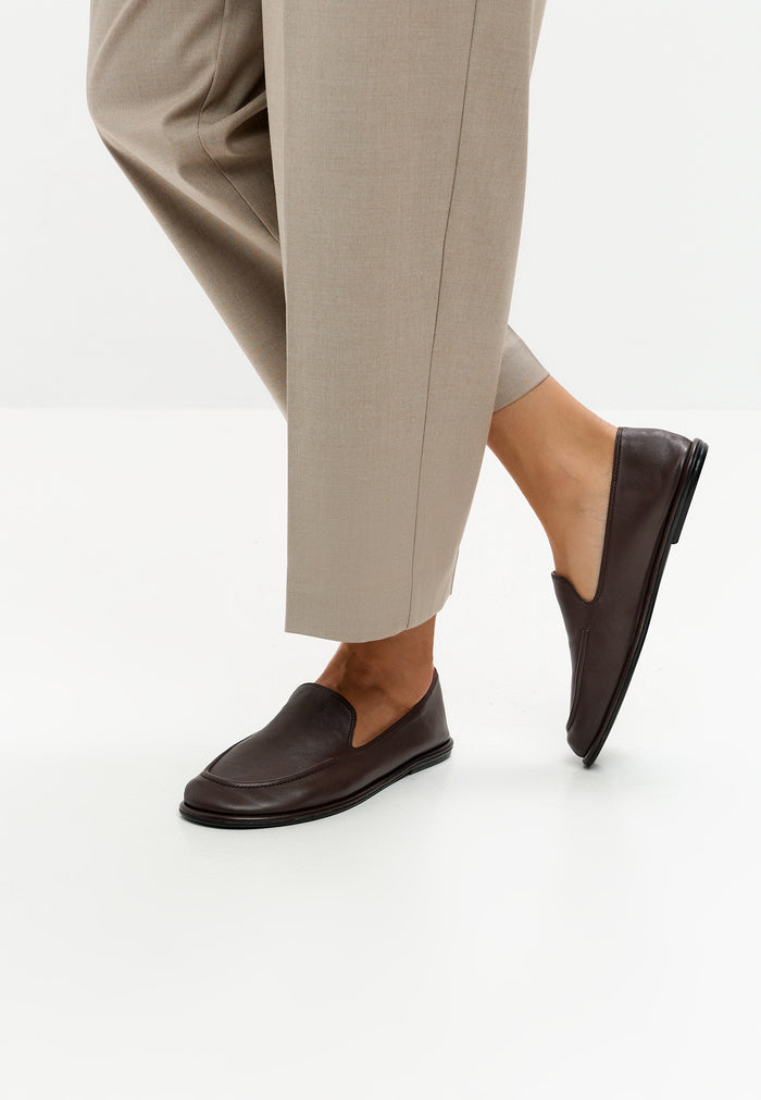 Soft Step Leather Loafers – Brown