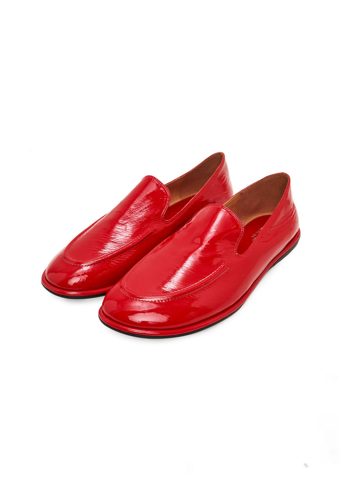 Soft Step Leather Loafers – Red