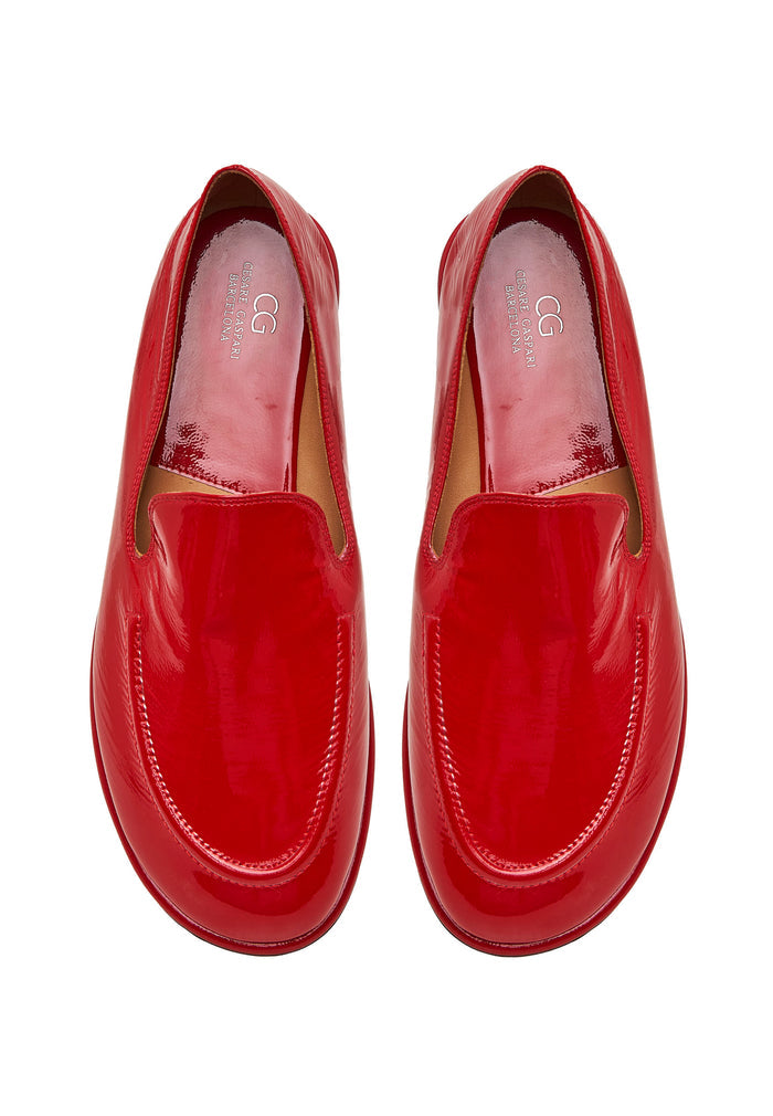 Soft Step Leather Loafers – Red