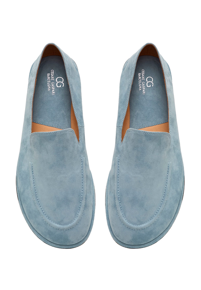 Soft Step Suede Leather Loafers – Blue