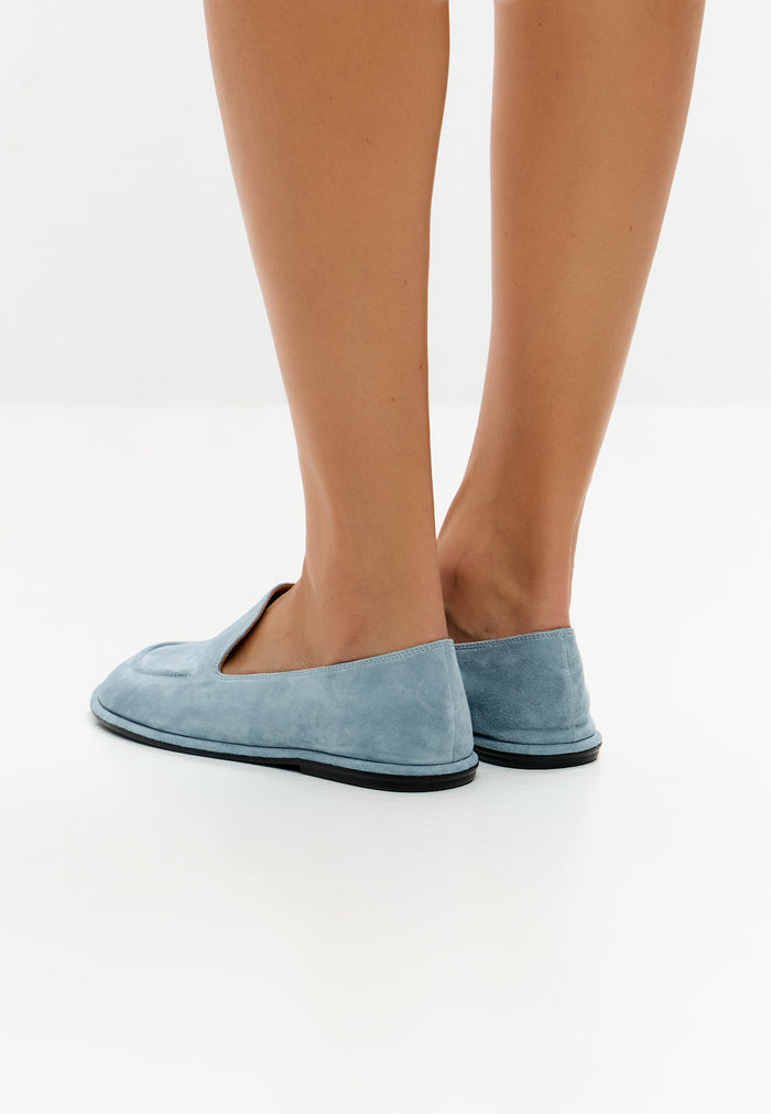 Soft Step Suede Leather Loafers – Blue