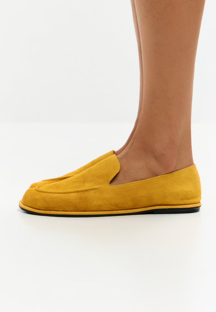 Soft Step Suede Leather Loafers – Yellow