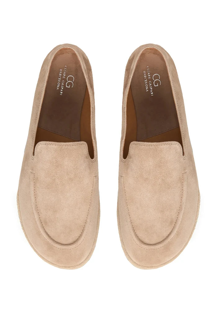 Soft Step Suede Loafers – Beige