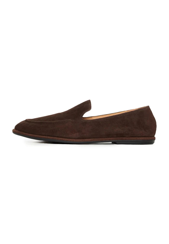 Soft Step Suede Loafers – Dark Brown