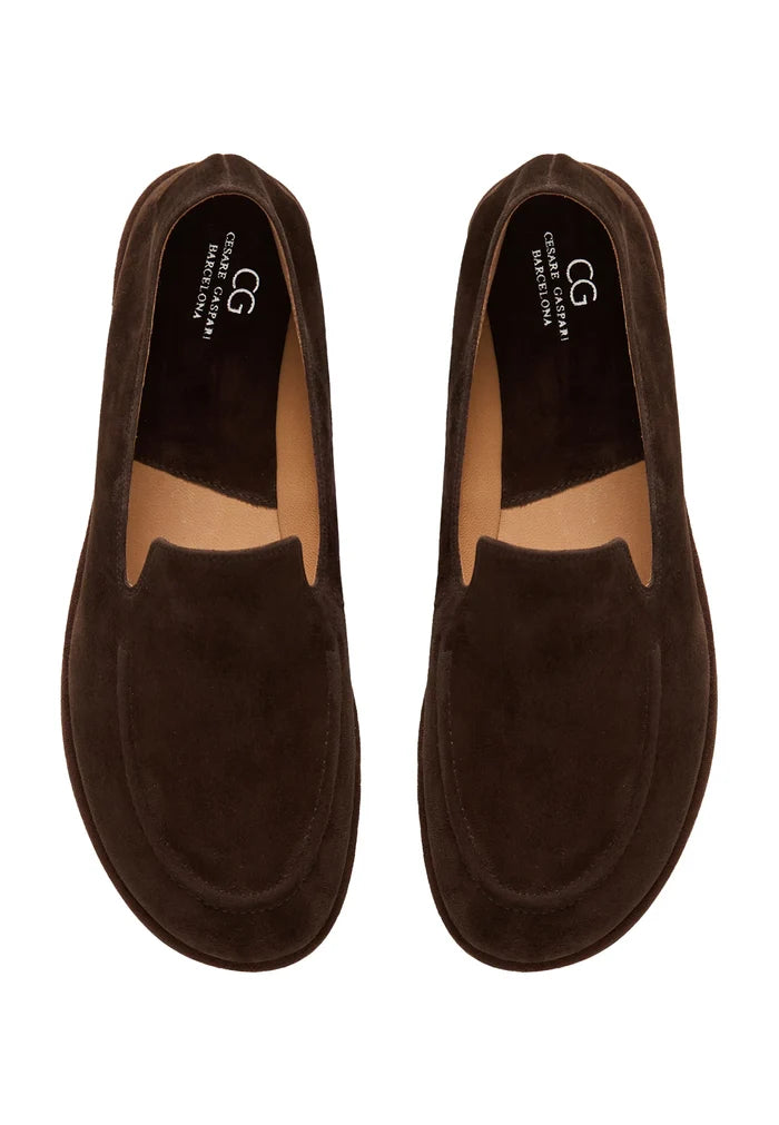 Soft Step Suede Loafers – Dark Brown