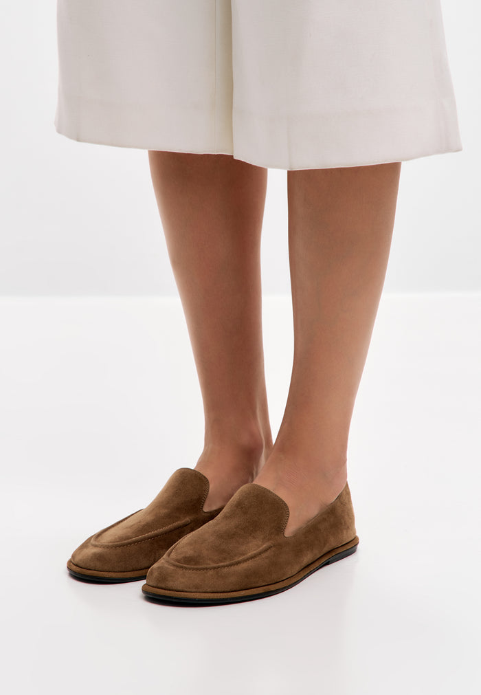 Soft Step Suede Loafers – Golden Brown