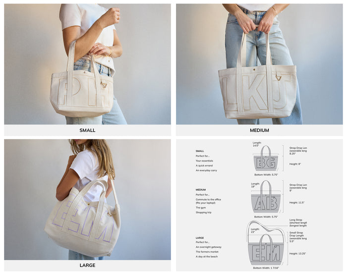 Solid Custom Alpha Tote - Toasted Almond