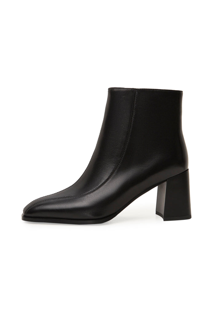 Sophia Block Heel Ankle Boots - Black