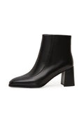 Sophia Block Heel Ankle Boots - Black