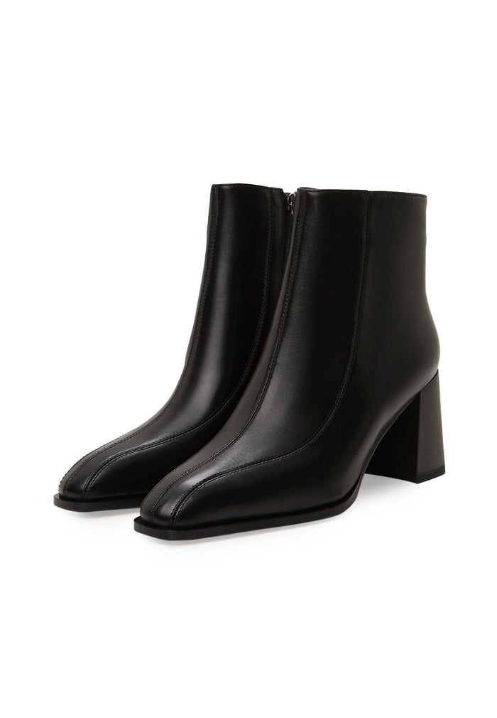 Sophia Block Heel Ankle Boots - Black