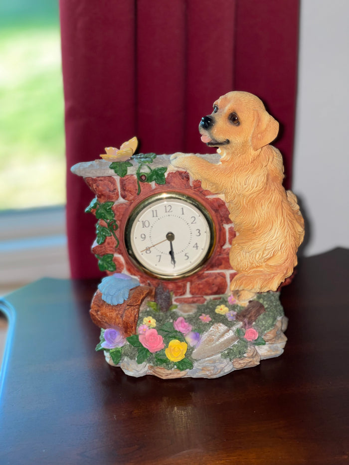 SPANIEL Puppy Desk Table  Clock