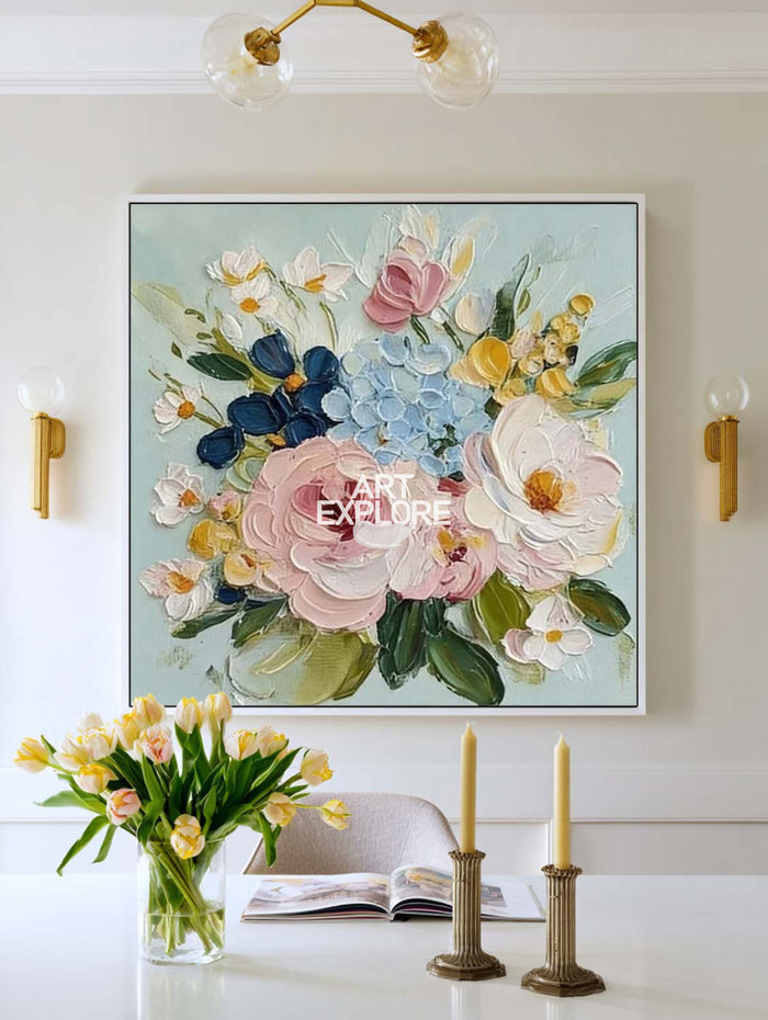 Handmade Spring Bloom Textured Oil Painting Large Canvas ArtExplore