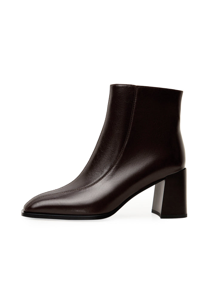 Square Toe Leather Booties