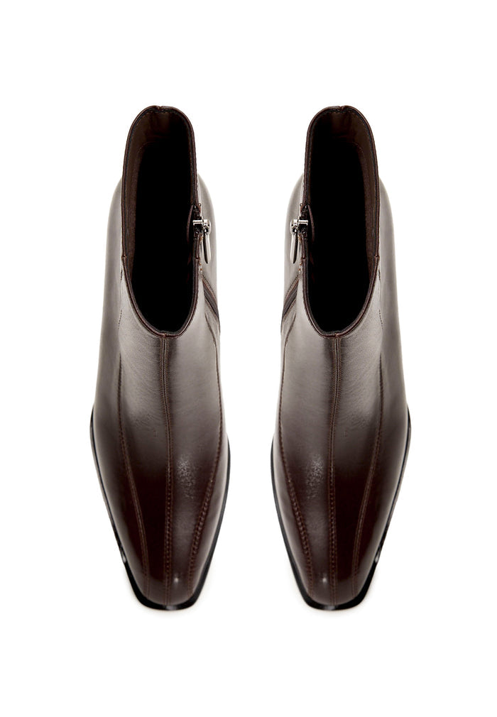 Square Toe Leather Booties