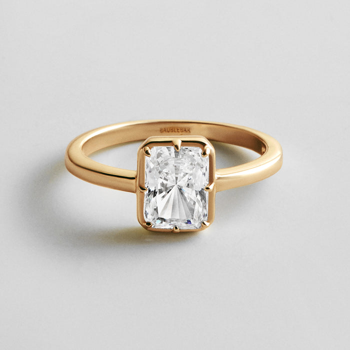 Stacey 14K Gold Crystal Ring - Rectangle Cut