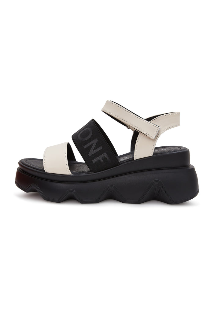 Statement Chunky Platform Sandals – Black & Beige