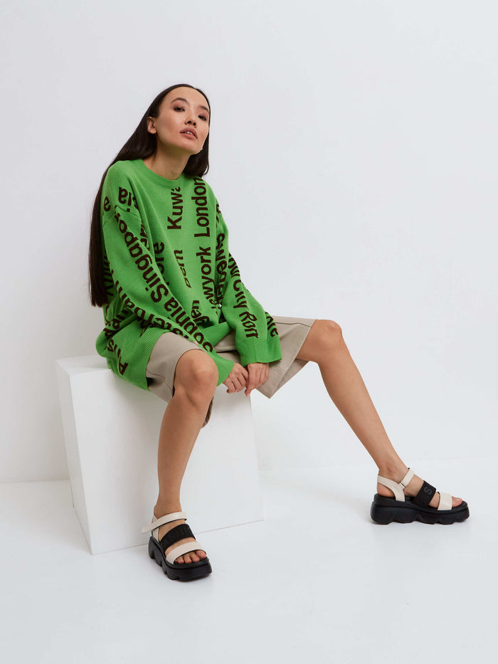 Statement Chunky Platform Sandals – Black & Beige