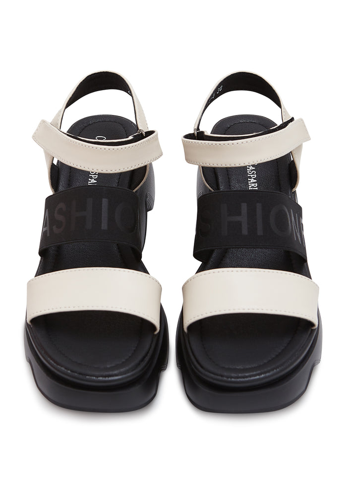 Statement Chunky Platform Sandals – Black & Beige