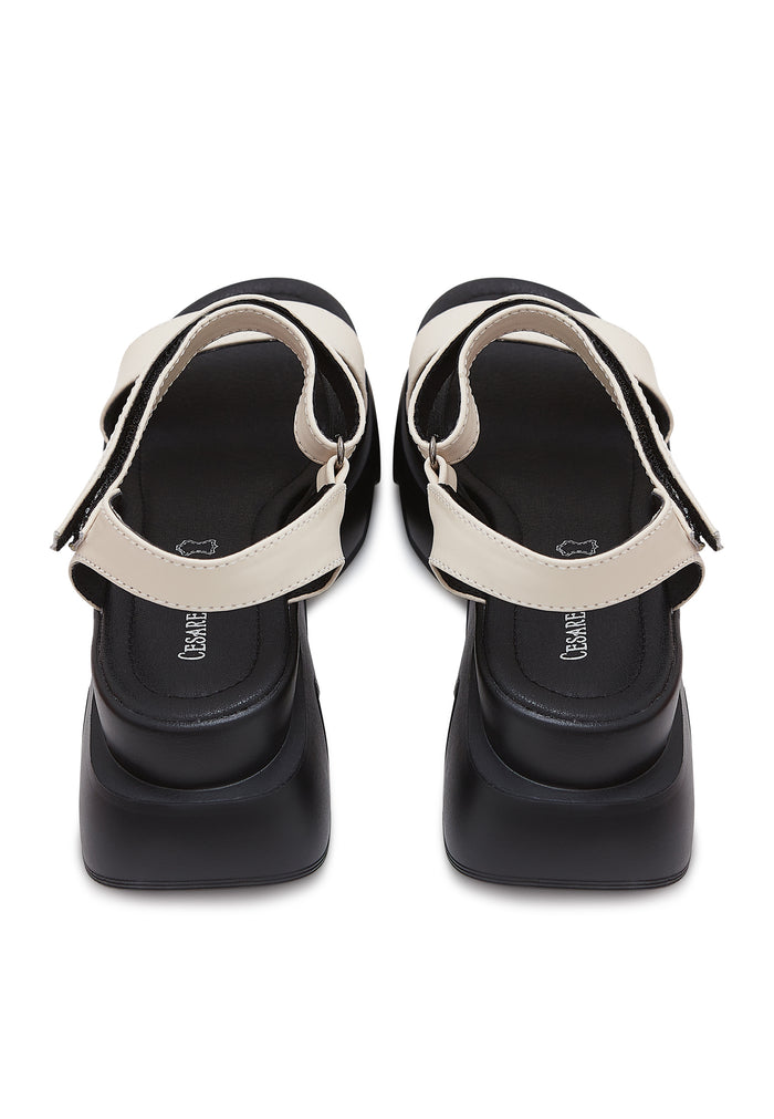 Statement Chunky Platform Sandals – Black & Beige