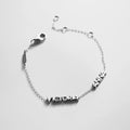 Sterling Silver Custom Block Multi Name Bracelet - 2 Names