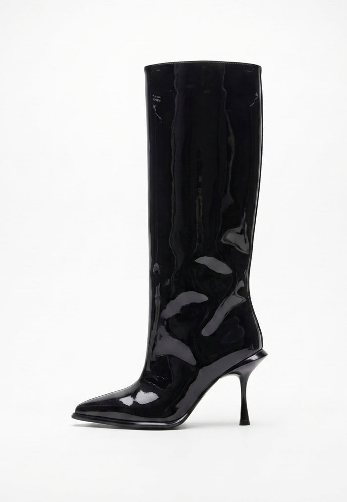 Stiletto Ankle Boots - Gloss Black