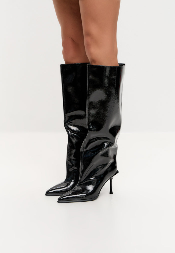 Stiletto Ankle Boots - Gloss Black
