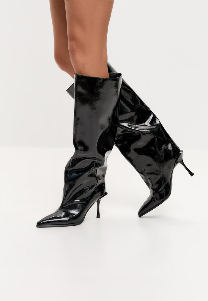 Stiletto Ankle Boots - Gloss Black