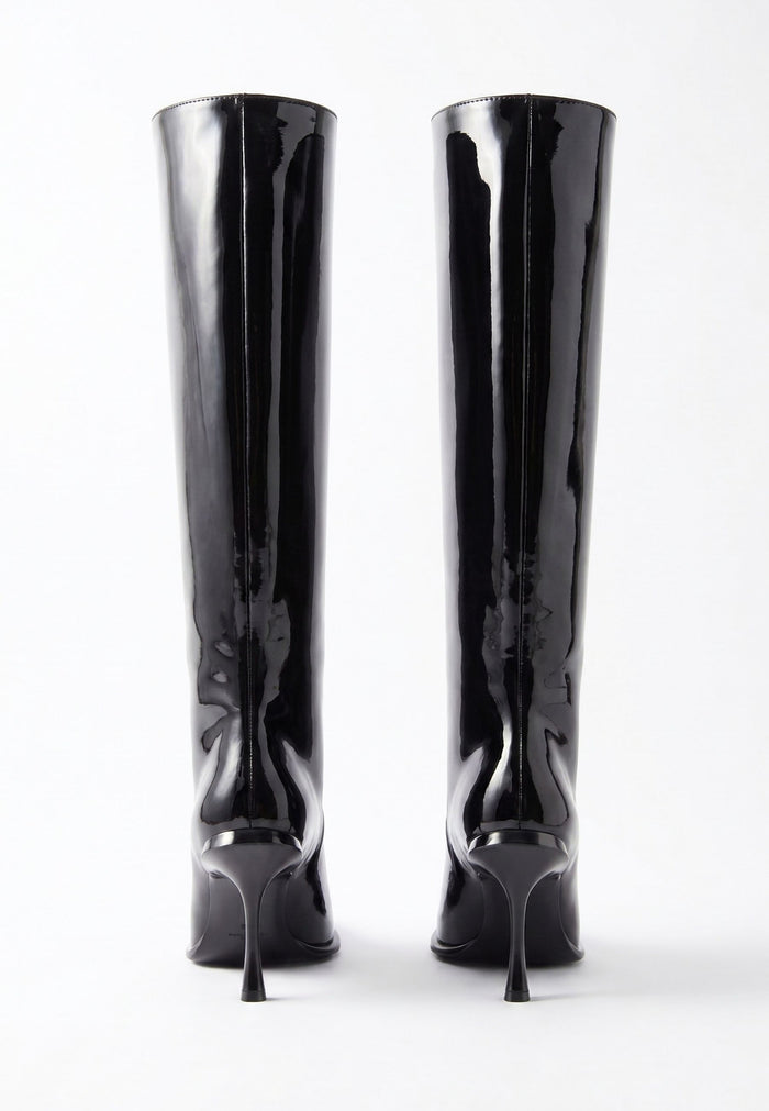 Stiletto Ankle Boots - Gloss Black