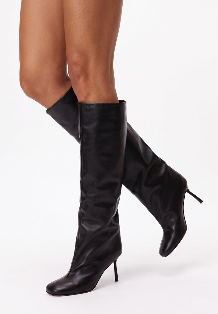 Stiletto Blade Knee High Boots - Black