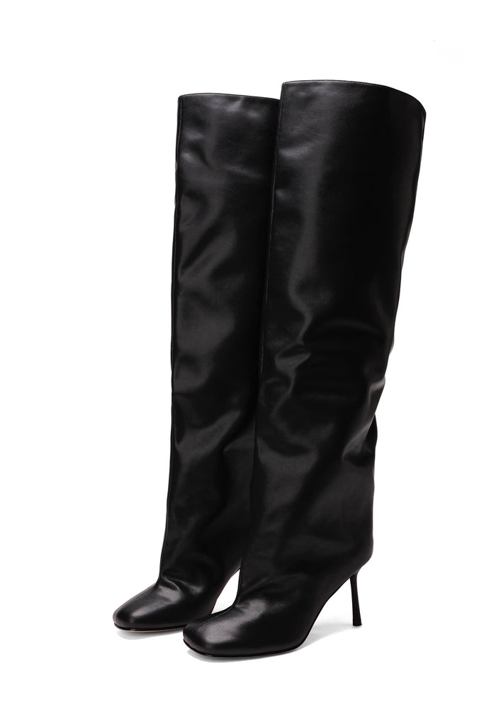 Stiletto Blade Knee High Boots - Black