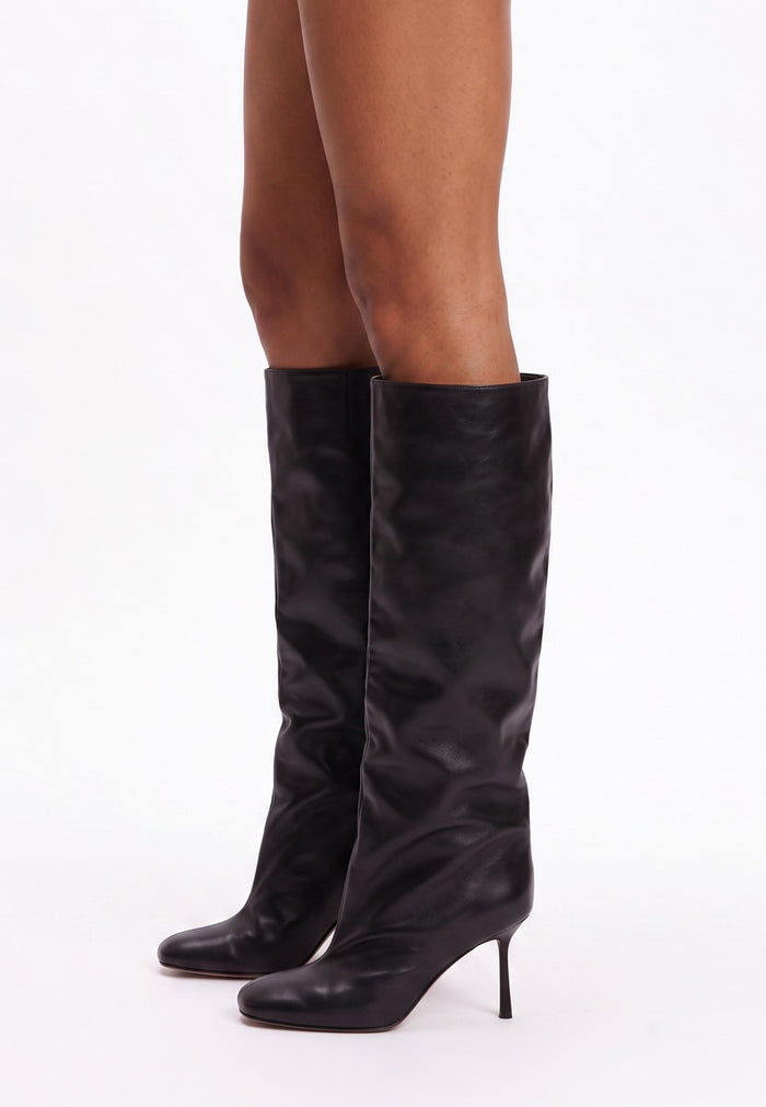 Stiletto Blade Knee High Boots - Black