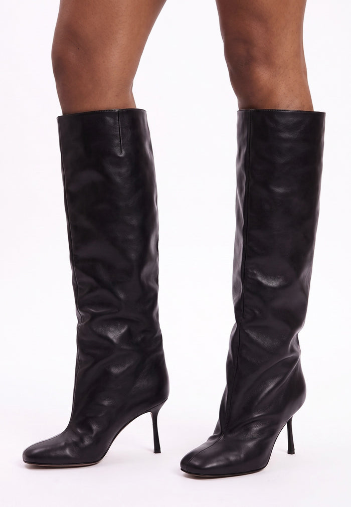Stiletto Blade Knee High Boots - Black