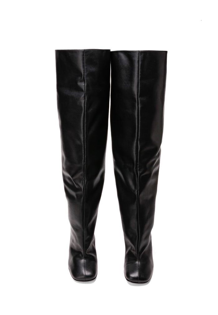 Stiletto Blade Knee High Boots - Black