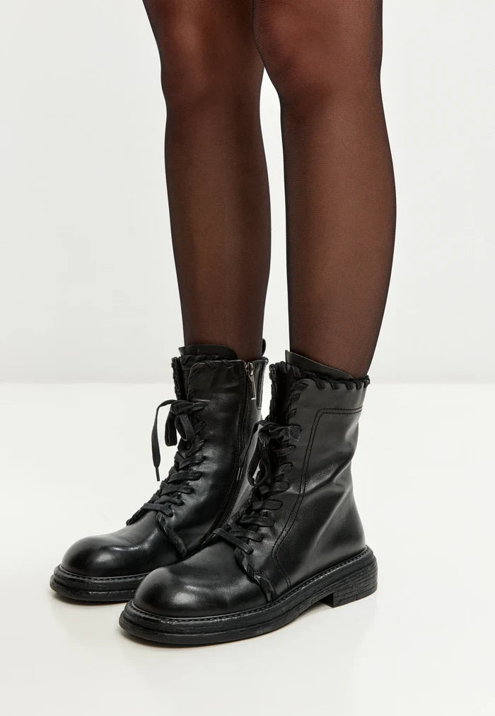 Stitch-Edge Combat Boots
