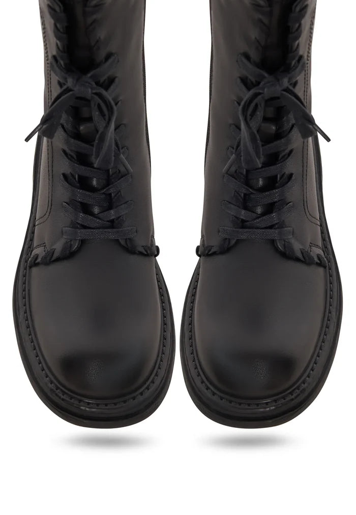 Stitch-Edge Combat Boots