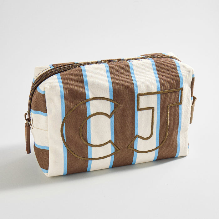 Striped Take It Away Custom Storage Pouch - Hazelnut