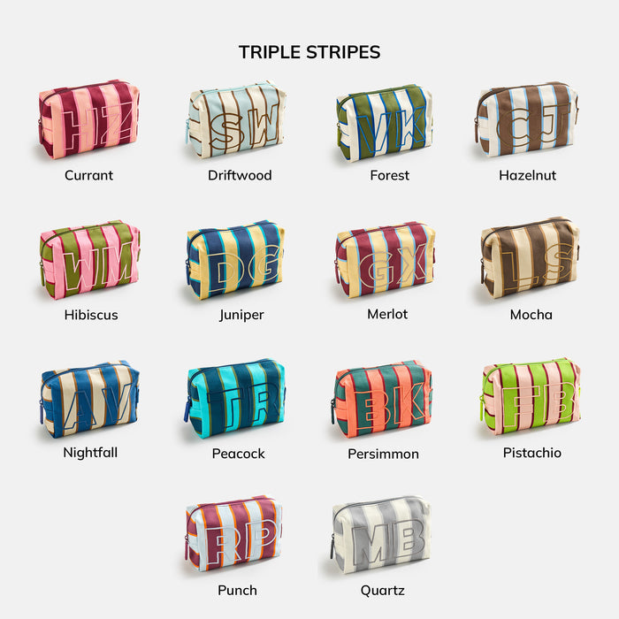 Striped Take It Away Custom Storage Pouch - Hazelnut