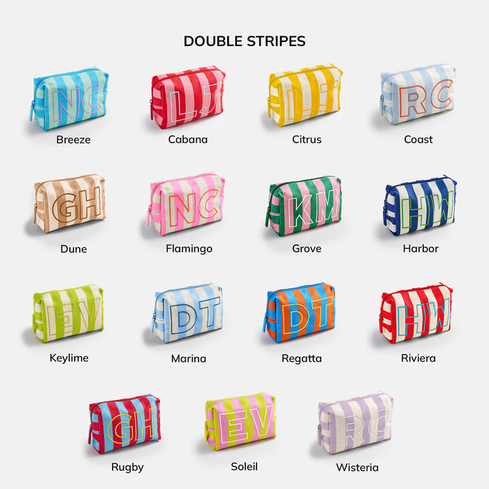Striped Take It Away Custom Storage Pouch - Hazelnut