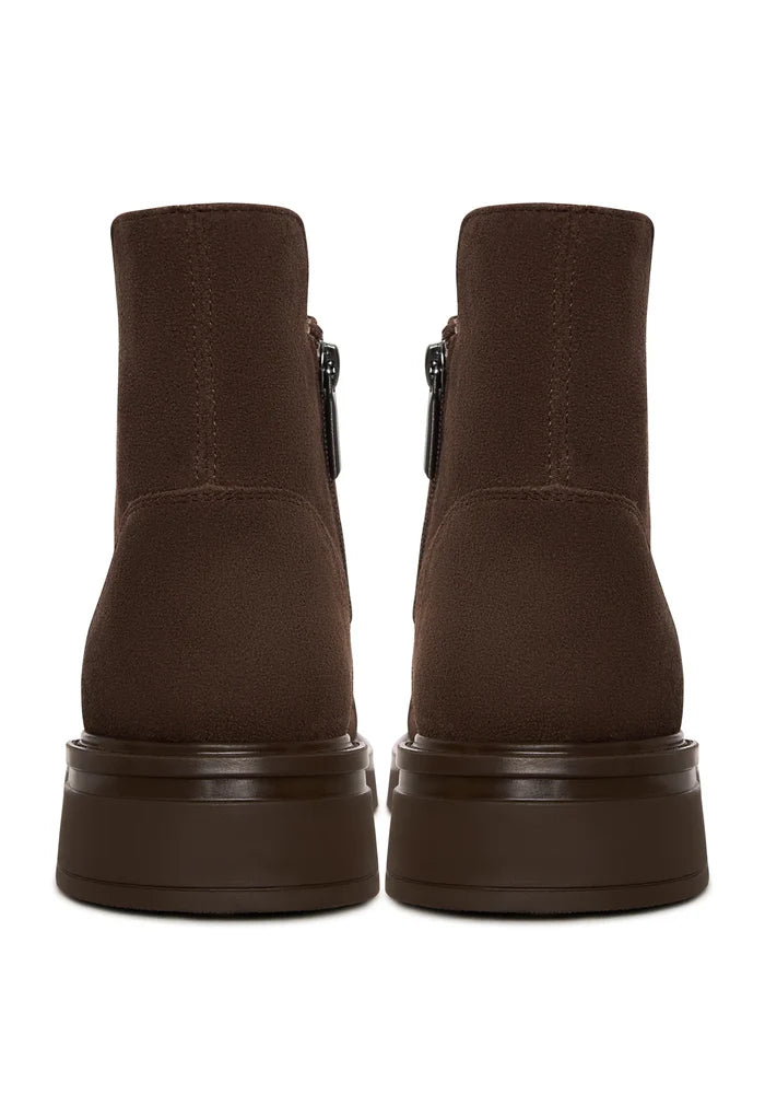 Structured Lace-Up Combat Boot - Brown