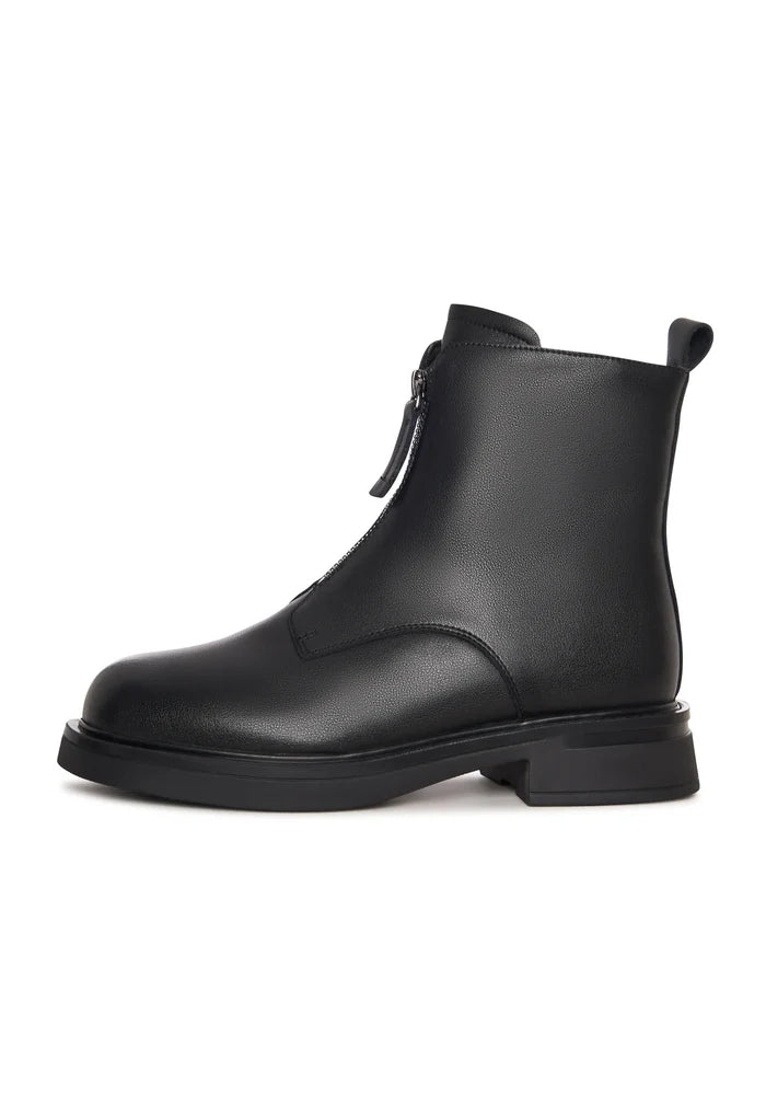 Structured Leather Combat Boot
