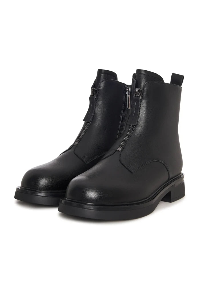 Structured Leather Combat Boot