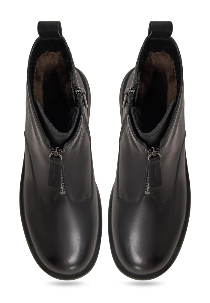 Structured Leather Combat Boot