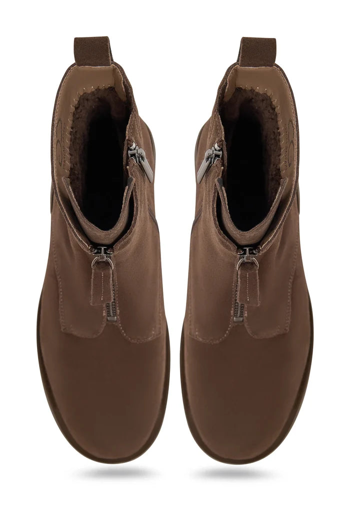 Structured Suede Combat Boot