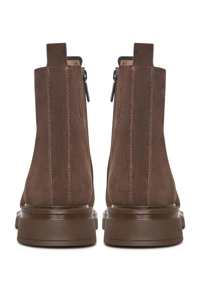 Structured Suede Combat Boot