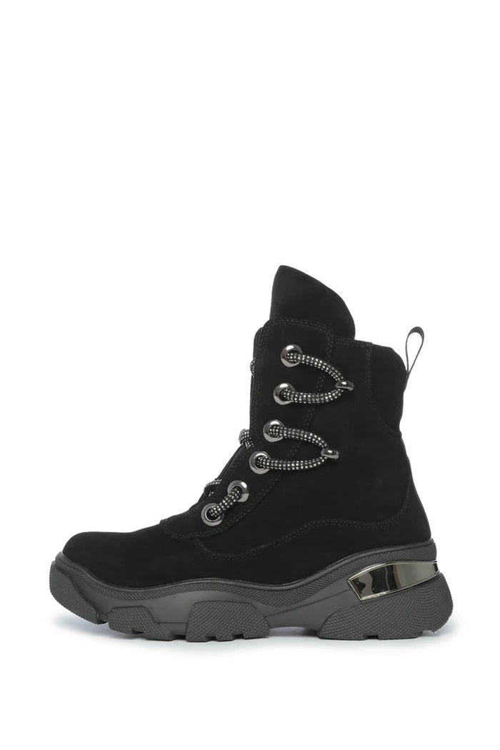 Stylish Women’s Black Suede Winter Boots
