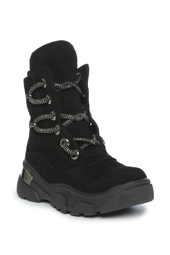 Stylish Women’s Black Suede Winter Boots