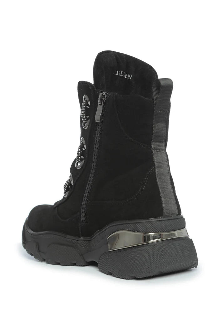Stylish Women’s Black Suede Winter Boots