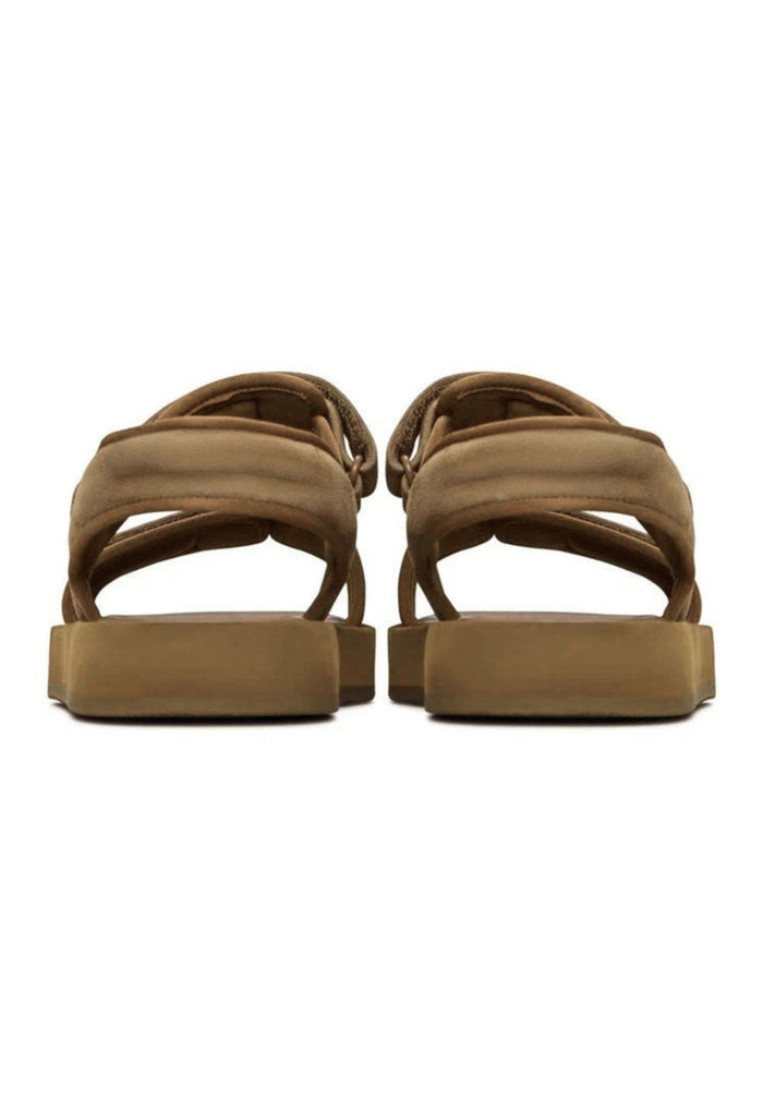 Suede Comfort Velcro Sandals - Brown